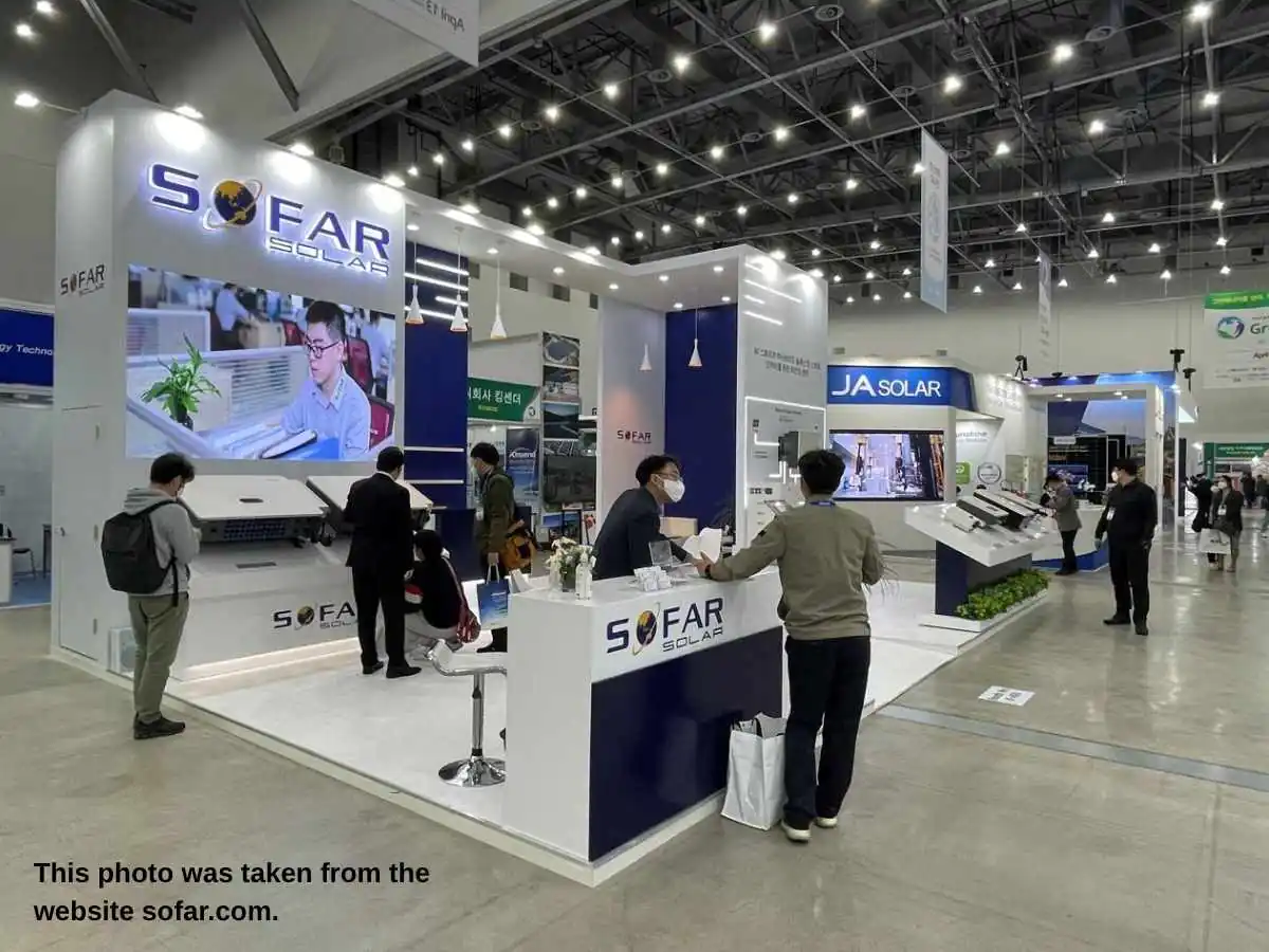 Expo Solar PV Korea  2026 stand in Seoul with technical consultation area and KINTEX setting