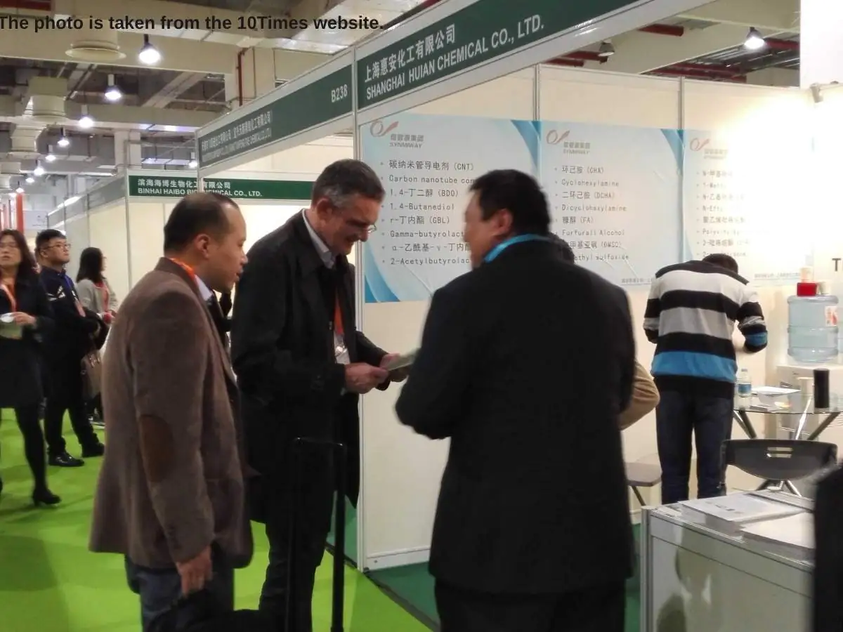 SpeChem China  2026 Shanghai stand with medical consultation area and meeting zone at SECEC