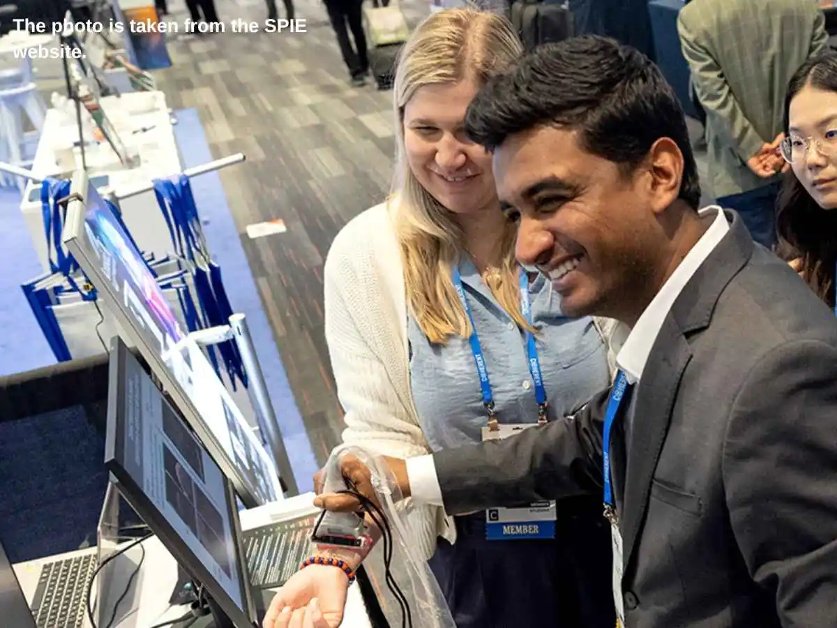 SPIE BIOS  2027 stand in London with clinical consultation space and imaging demo area