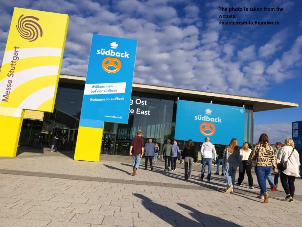 Suedback  2026 stand in Stuttgart at Messe Stuttgart with tasting counters and meeting zone