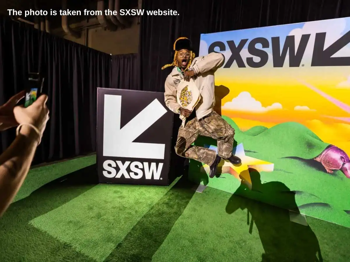 SXSW South by Southwest  2027 stand in London with screen wall and meeting area