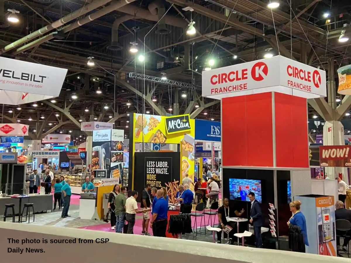 The NACS Show  2026 stand in Las Vegas at LVCC with tasting counters and meeting area
