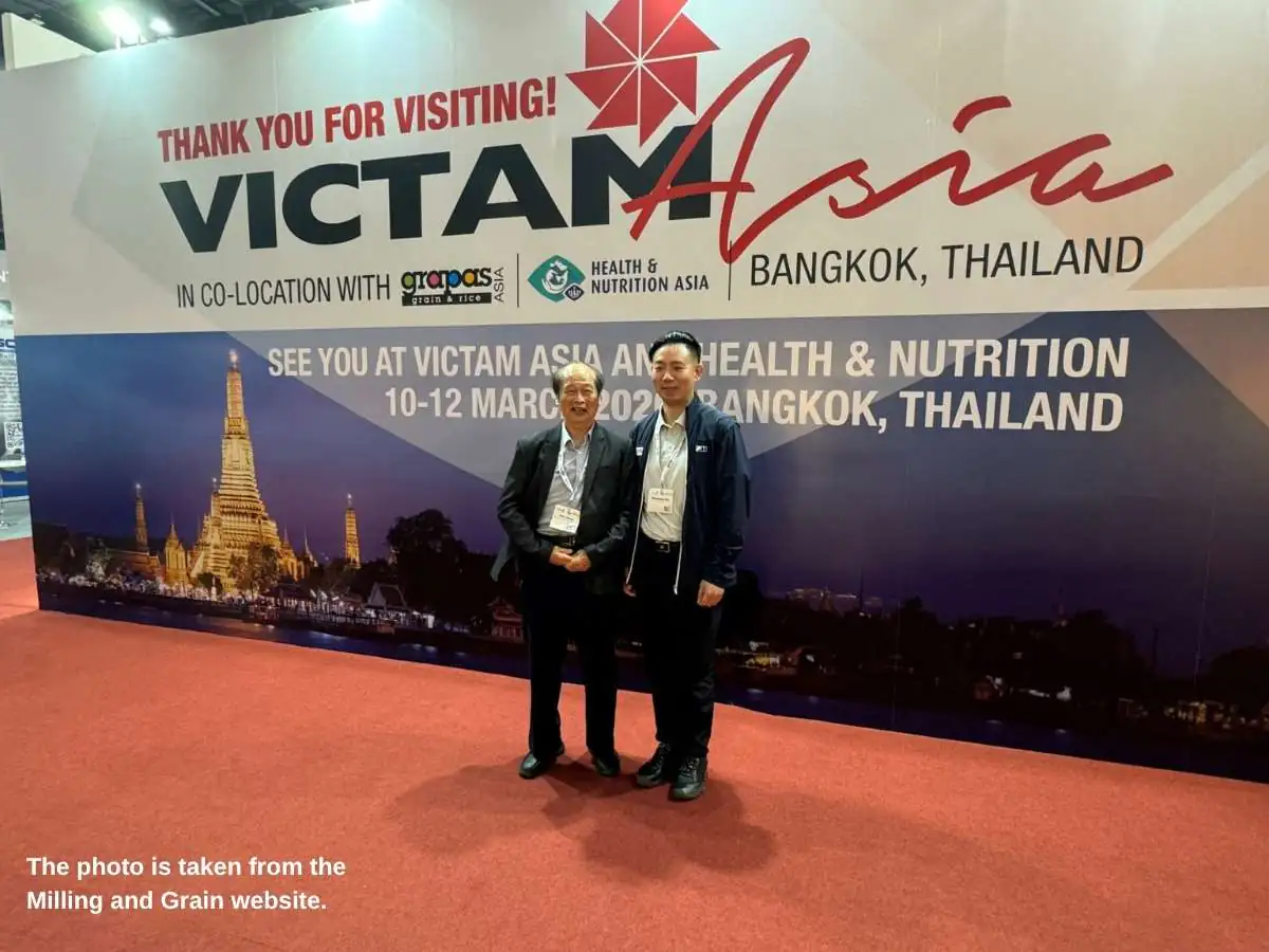 VICTAM Asia  2028 stand in Bangkok with feed demo counter and meeting area at BITEC