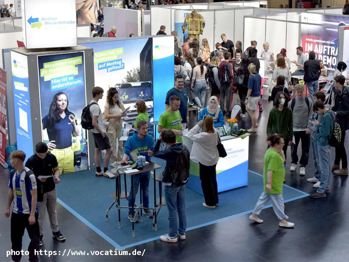 Exhibition stand at vocatium Saarbrcken  2027 in Saarbrücken with meeting area and career consultation space