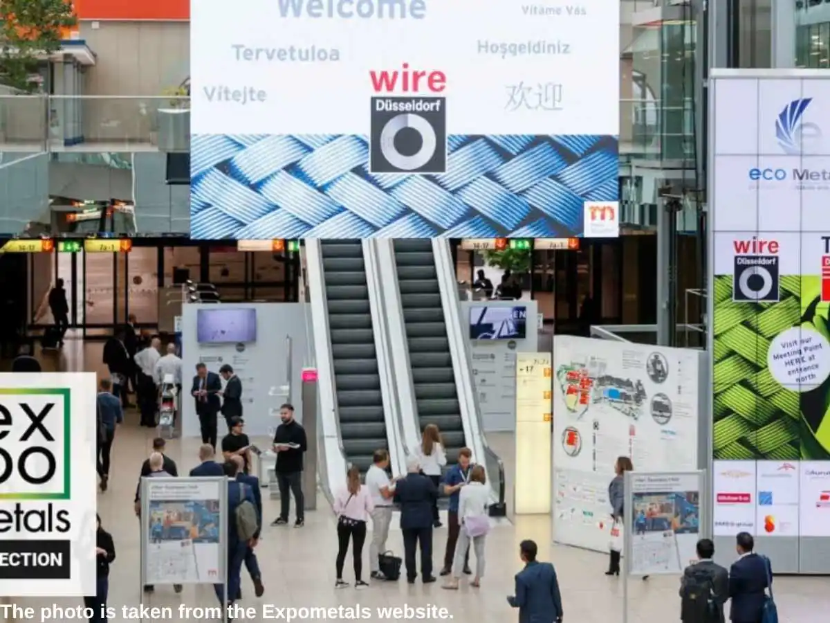 Wire Dusseldorf  2028 stand in Dusseldorf with machinery display and technical meeting area