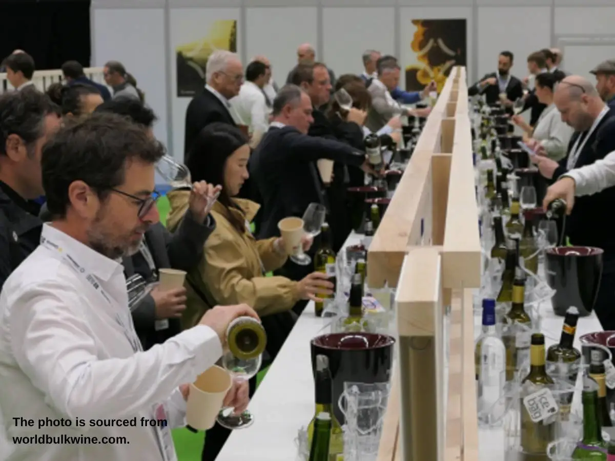 World Bulk Wine Exhibition  2026 in Amsterdam at Amsterdam RAI with tasting counters and meeting zone