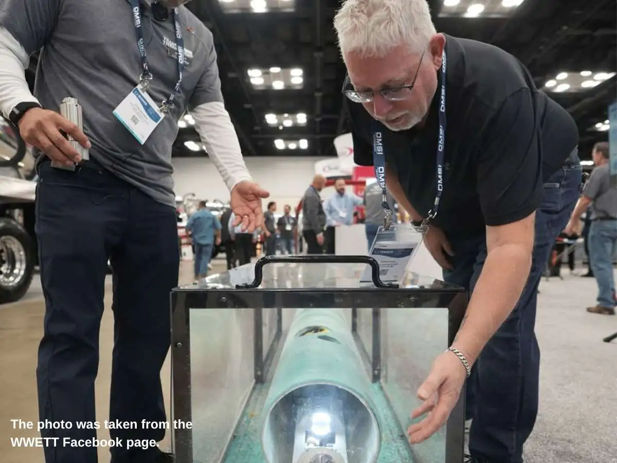 WWETT Show  2027 stand in Indianapolis with wastewater treatment demo area at Indiana Convention Center